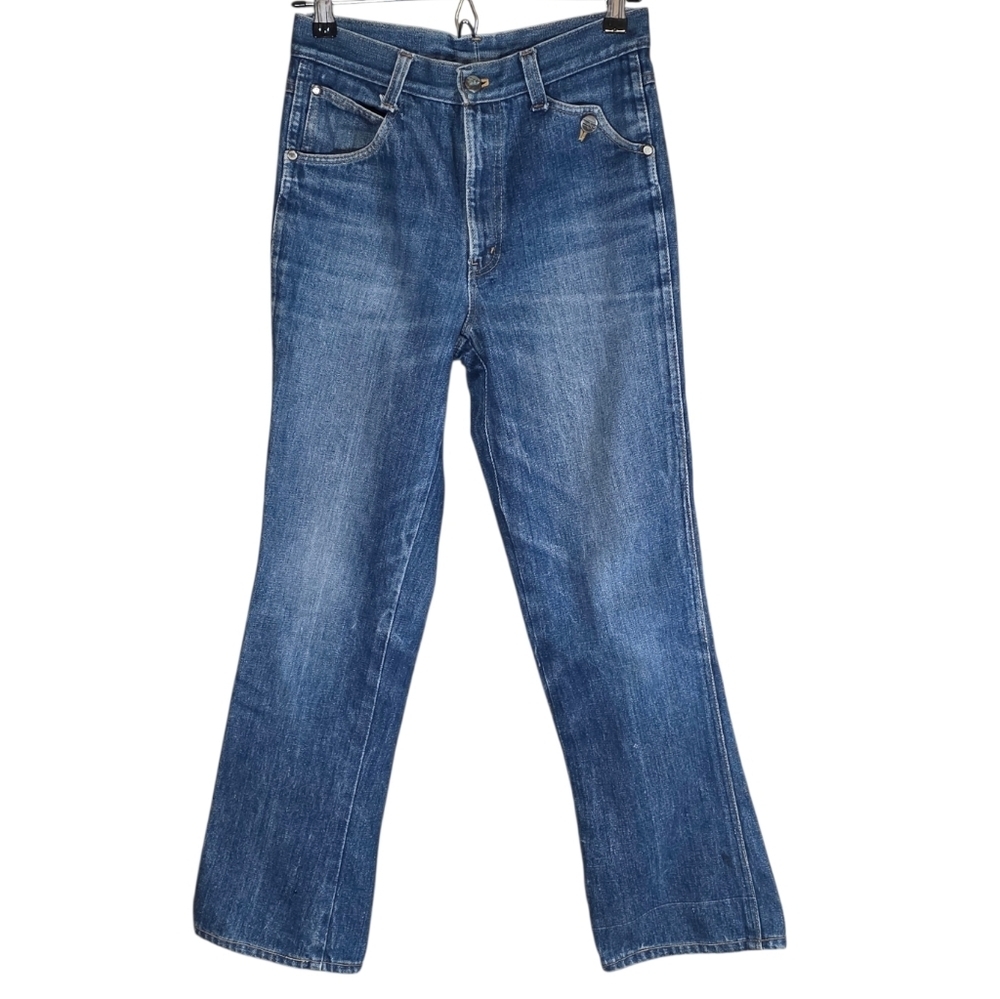 Vintage 1970s Wrangler High Rise Cowgirl Cut Jeans | Talon Zipper | Made in USA